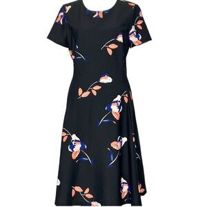 DKNY Black Floral Dress with Pockets!! Size 10